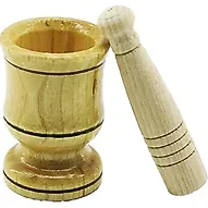 Küçük Boy Ahşap Havan Sarımsak Dövecek Ç: 6cm--D: 4cm--Y: 8.8cm Fileli Ambalaj (5224)