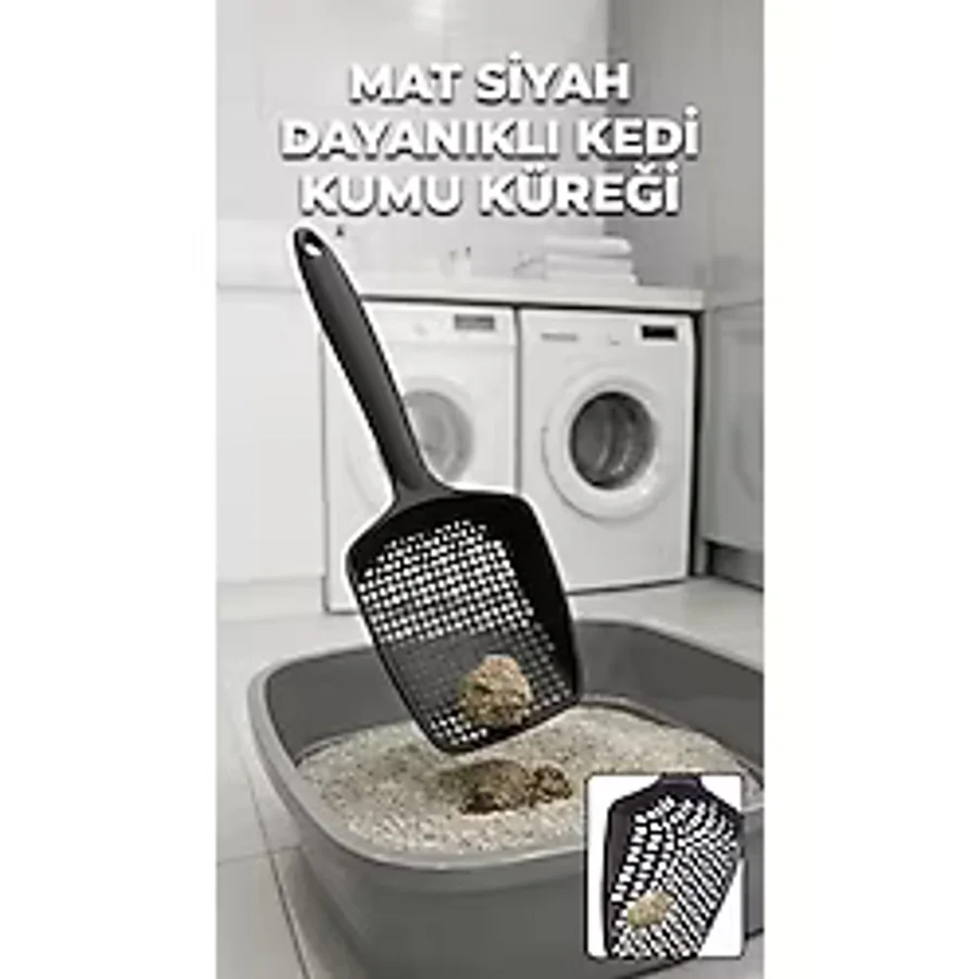 Küçük Delikli İnce Taneli Kedi Kumu Küreği - Dayanıklı, Ergonomik, Hijyenik Temizlik Küreği