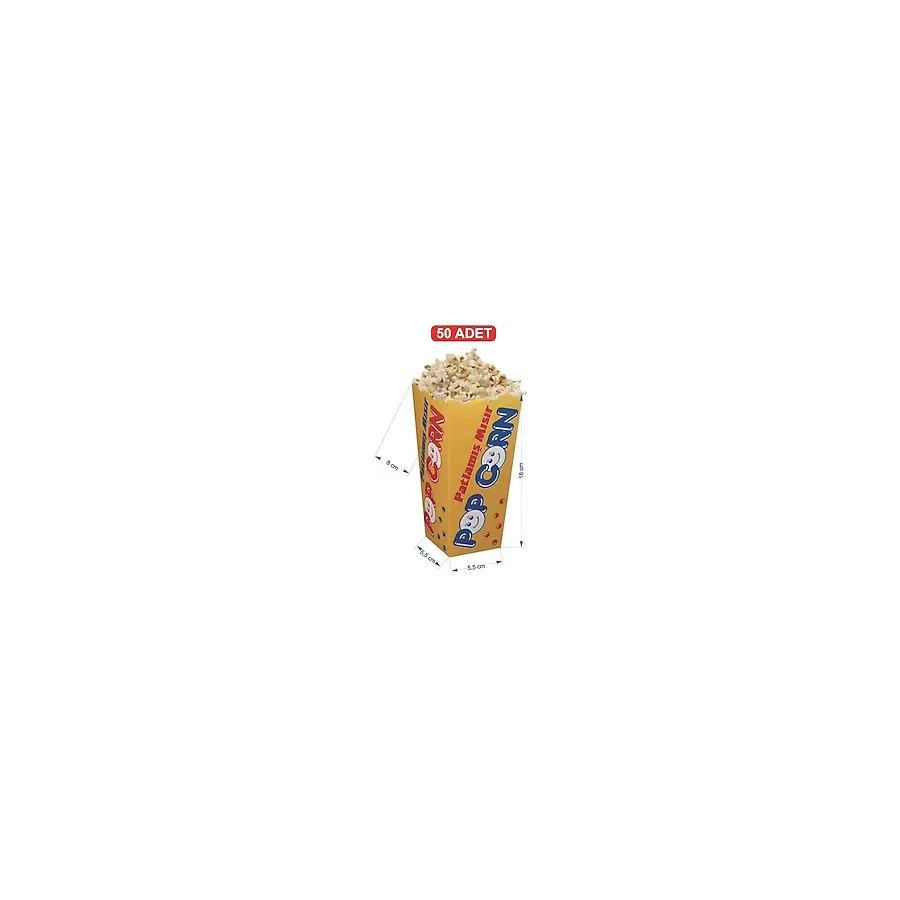 Küçük Karton Popcorn / Mısır Kutusu 50 Adet