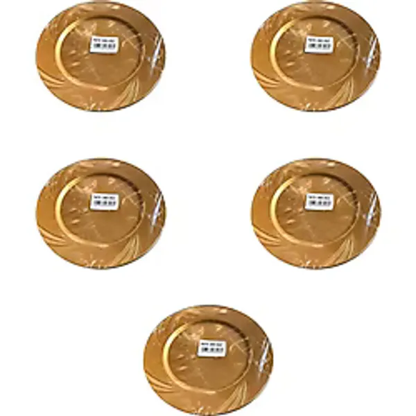 Kullan At Parti Davet Sunum Servis Plastik Sert Mika Tabak - 26 Cm. - Altın - 6 Adetlik 5 Paket
