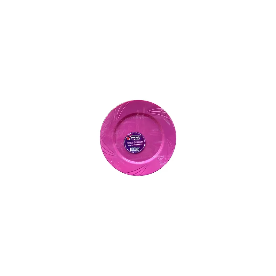 Kullan At Parti Davet Sunum Servis Plastik Sert Mika Tabak - 26 Cm. - Pembe - 6 Adetlik Paket