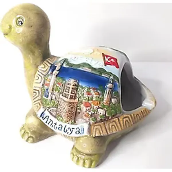 Küllük Kaplumbağa Seramik Antalya Kemer Görselli Kül Tablası