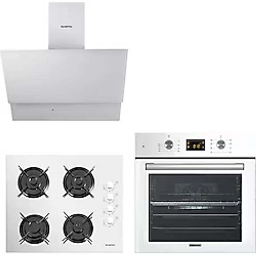 Kumtel Beyaz Cam Digital / Dokunmatik Ankastre Set - 8 Programlı (Ko-40 Tahdf Ocak B66-Sf2 Ddt Fırın Da6-835 Davlumbaz)