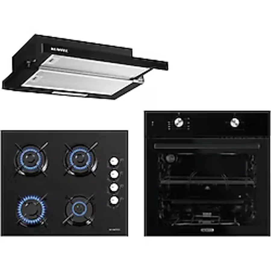 Kumtel Siyah Aspiratörlü Home Ankastre Set