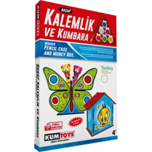 Kumtoys Ahşap Kalemlik ve Kumbara Seti