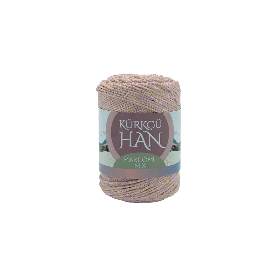 Kürkçü Han Makrome Mix 200gr 120m El Örgü İpi (Lila-Pembe)
