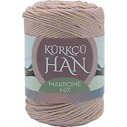 Kürkçü Han Makrome Mix 200gr 120m El Örgü İpi (Lila-Pembe)