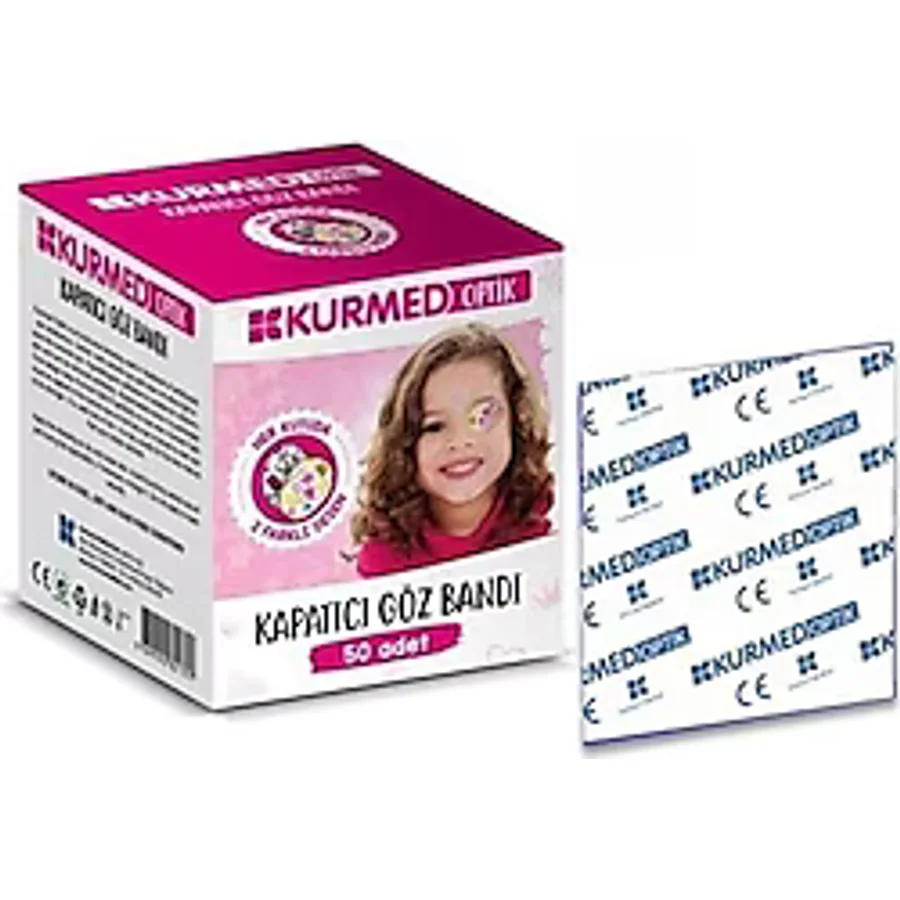 Kurmed Optik Çocuk Kapatıcı Göz Pedi Kız 50 Adet