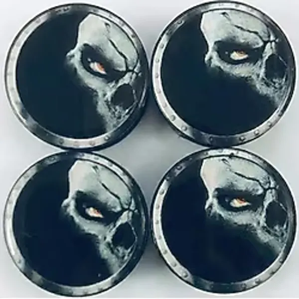 Kuru Kafa Ghost Damla Geçme Jant Göbek Kapağı 4'Lü Set 55/58Mm Siyah