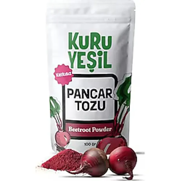 Kuru Yeşil%100 Doğal Kırmızı Pancar Tozu - Katkısız, Koruyucusuz - Smoothie, Yoğurt, Yemek İçin - Yüksek Lif ve Antioksidan - Vegan ve Glutensiz - 100 gr