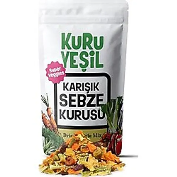 Kuru Yeşil Kurutulmuş Sebze Karışımı - Mix Granül Karışık Sebze - Çorba, Pilav ve Yemekler için Doğal Lezzetli Sebze Karışımı - Pratik Kullanımlı ve Uzun Raf Ömürlü - 100 gr