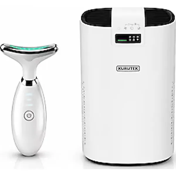 Kurutek HT50 (Wi-Fi + Hepa + Carbon) Akıllı Hava Temizleme Cihazı + Yüz Masaj Aleti Hediye - Beyaz