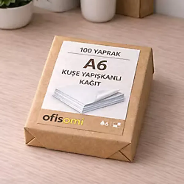 Kuşe Yapışkanlı Sticker Kağıt A6 10X15 Mat 90Gr/m2 100 Adet/Paket