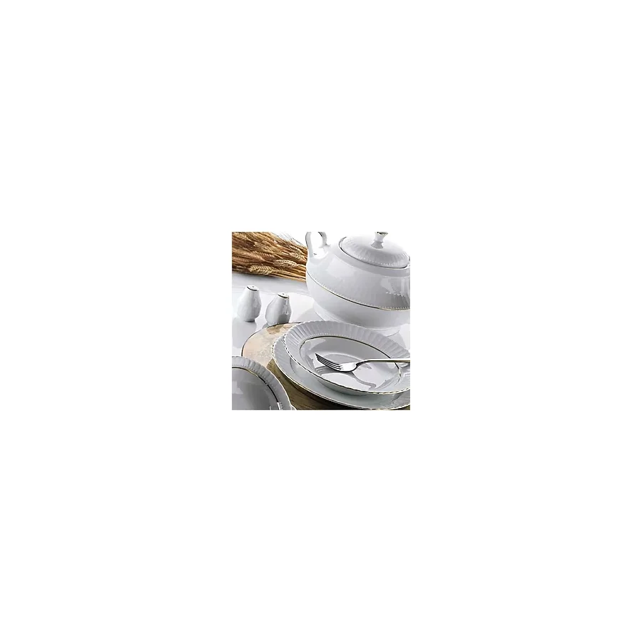 Kütahya Porselen Sedef Yaldızlı 19 Cm Yemek Tabağı 6'lı