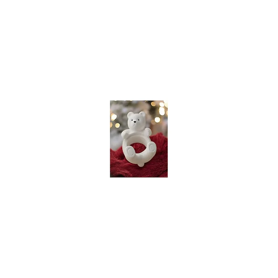 Kutup ayısı mumluk beton alçı süs 3 Sevimli ayı mumluk dekoratif Vitrin tv ünitesi genç odası obje