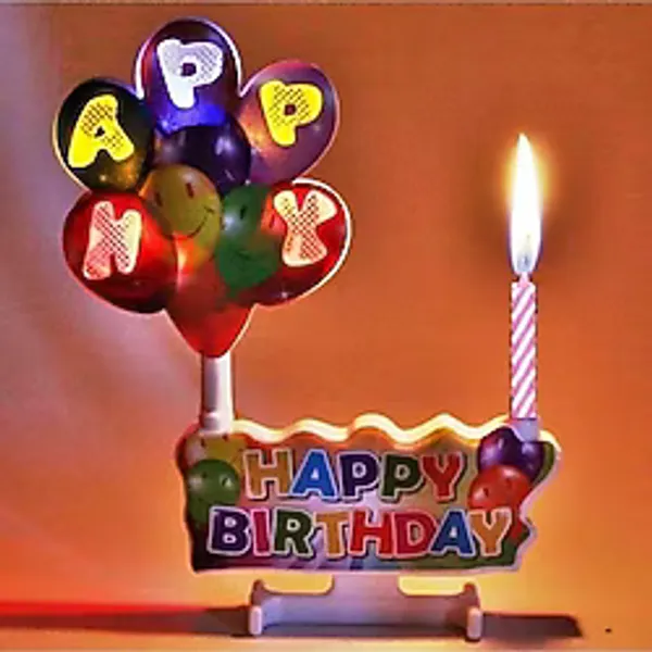 Kuzey Led Işıklı Pasta Mumu Müzikli Pasta Mumu Pilli Doğum Günü Pasta Mumu Balloons Happy Bırthday Candles