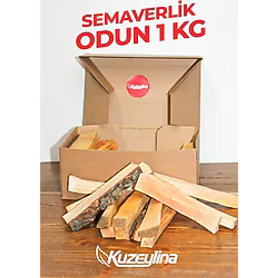 Kuzeylina Semaverlik Odun 1 Kg - 15- 17 cm Özel kutusunda tek kullanımlık