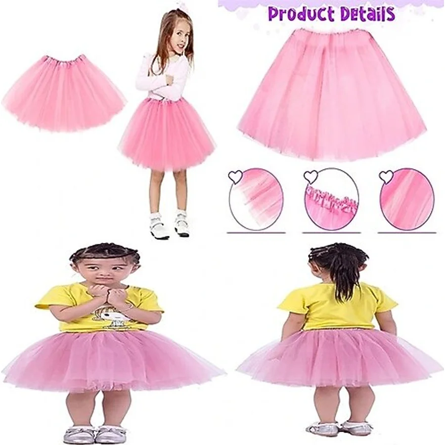 Kuzgun Ticaret Pembe Renk Tütü Etek Bale Eteği Gösteri Eteği Çocuk Bebek Boy