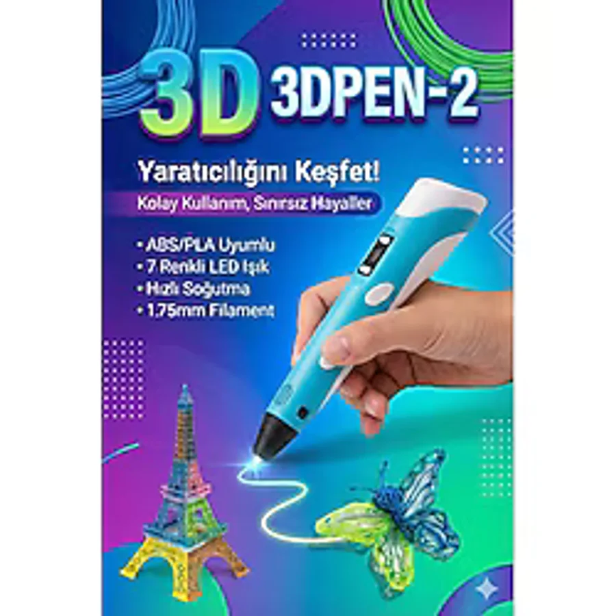 Kuzgun Ticaret Üç Boyutlu Yazıcı 3D Kalem Pen Printer