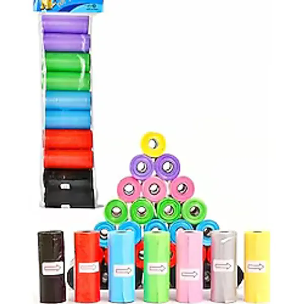 Kyrotech 10 Rulo Renkli Köpek Kaka Poşeti Kedi Kaka Torbası Kokusuz Sızdırmaz Dışkı Torbası Atık Çöp Poşeti ISO 9001 Sertifikalı Poop Bag Her Paket 150 Parça Poşet İçerir