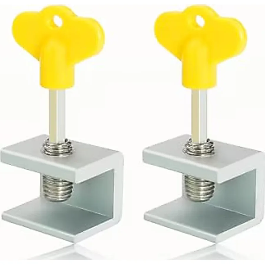 Kyrotech 2 Adet Ayarlanabilir Sürgülü Pencere ve Kapı Kilidi Seti - Alüminyum Gövde, Anahtarlı Montaj, Kaydırmalı Sistemlere Uyumlu, Çocuk Güvenliği ve Hırsızlık Önleyici Kilit