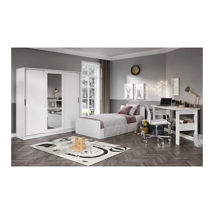Kzn Home Anemon 3 Parçalı Tek Kişilik Mdf Genç Odası Takımı
