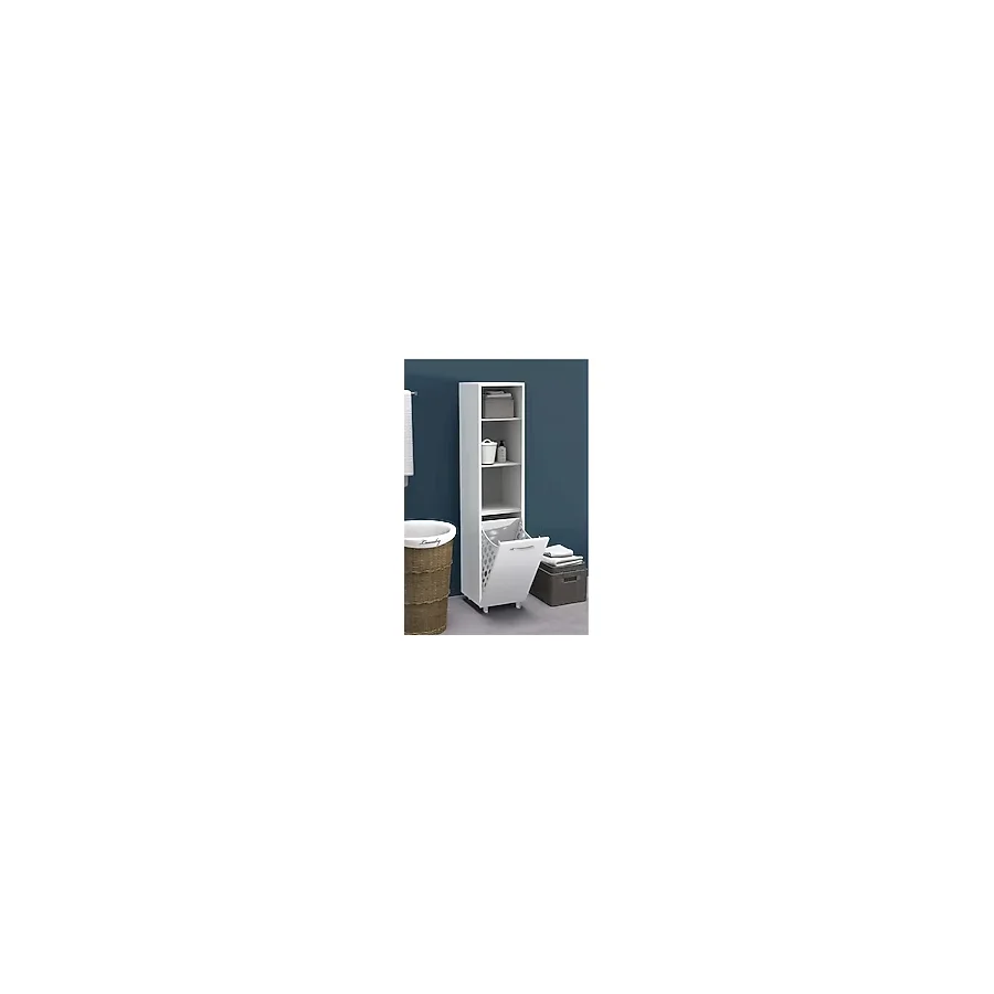 KZY AÇIK RAFLI ÇAMAŞIR SEPETLİ KİRLİ SEPETİ BANYO DÜZENLEYİCİ BANYO DOLABI