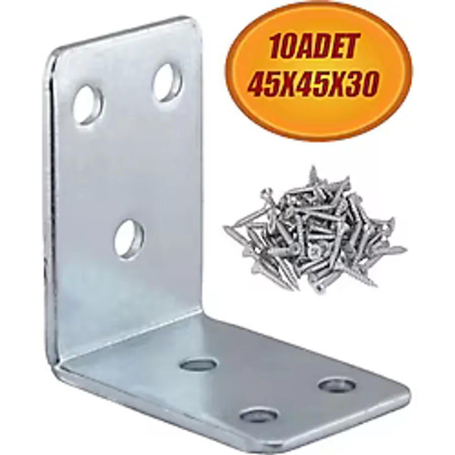 L Demiri Mobilya Eşya Dolap Duvara Sabitleme Köşebent Bağlantı Aparatı Gönye 45X45X30 mm 10 Adet