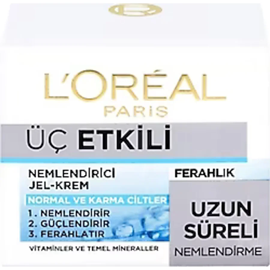 L'Oreal Paris 3 Etkili Nemlendirici Jel Krem Normal Ve Karma Ciltler 50 ml