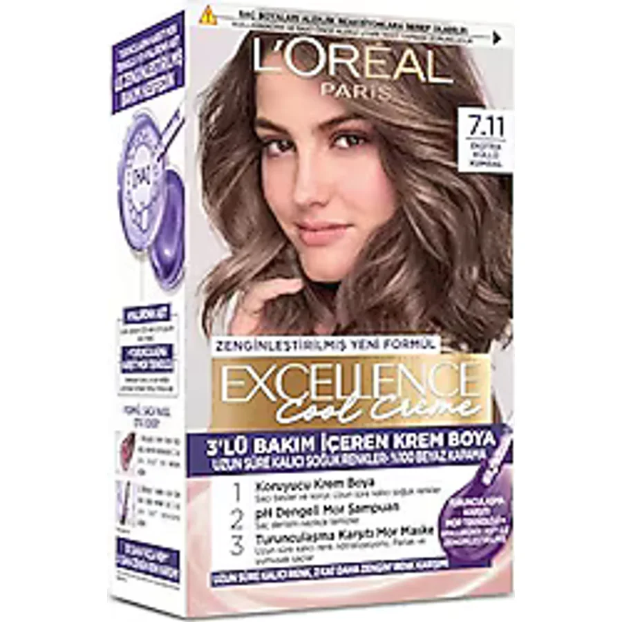 L'Oreal Paris Excellence Cool Creme 7.11 Ekstra Küllü Kumral Saç Boyası