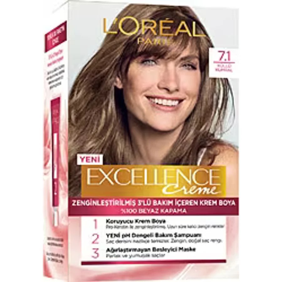 L'Oreal Paris Excellence Creme 7.1 Küllü Kumral Saç Boyası