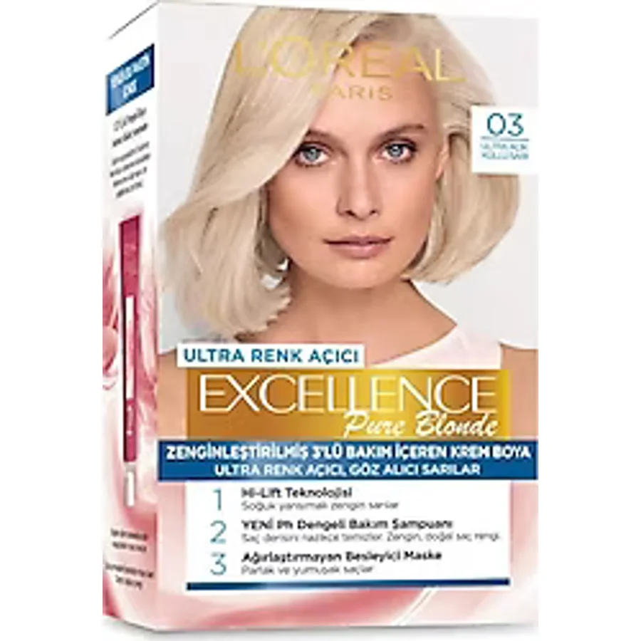 L'Oreal Paris Excellence Pure Blonde 03 Ultra Açık Küllü Sarı Saç Boyası