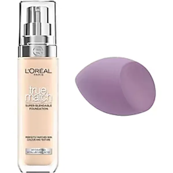 L'Oreal Paris True Match Foundation - Mat Föndöten No 1R1C1K Ivoire R & Hediye Makyaj Süngeri