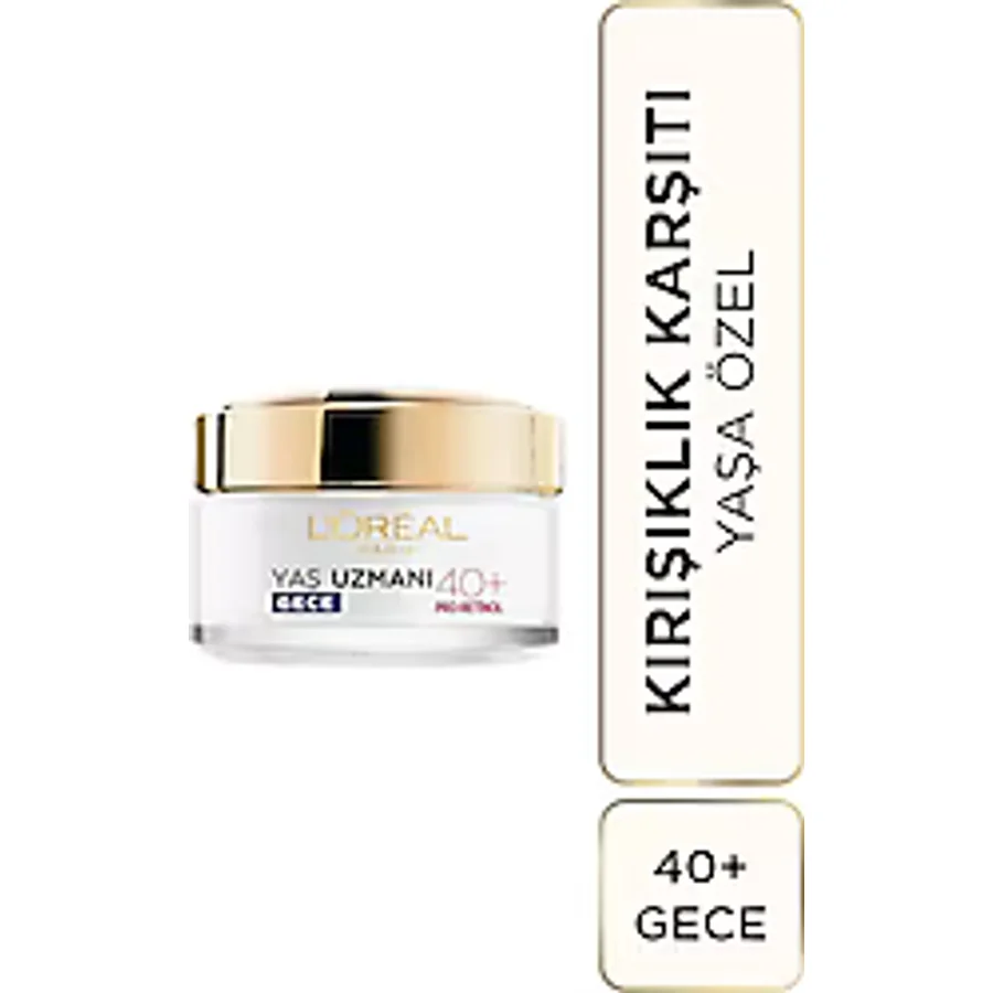 L'Oreal Paris Yaş Uzmanı 40+ Kırışıklık Karşıtı Sıkılaştırıcı Gece Kremi 50 ml