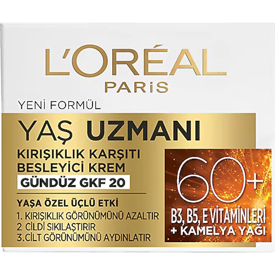 L'Oreal Paris Yaş Uzmanı 60+ Kırışıklık Karşıtı Yenileyici Krem 50 ml
