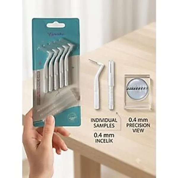 L Tipi Arayüz Fırçası 5'li Set Diş Teli ve Protez İçin Profesyonel Ağız Bakım Fırçası,kapaklı, Ergonomik Saplı Diş Arası Temizleyici
