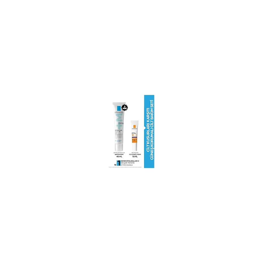 La Roche-Posay Cilt Kusurları Karşıtı Güneş Korumalı Cilt Bakım Seti: Effaclar Duo(+)M 40 Mlx2 & Anthelios Uvmune 15ML