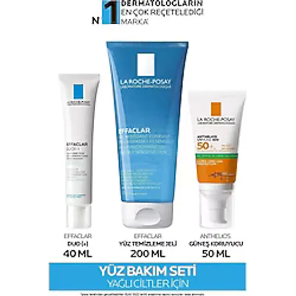 La Roche-Posay Effaclar Güneş Bakım Seti Effaclar Duo Krem + Effaclar Jel + Dry Touch Güneş Kremi