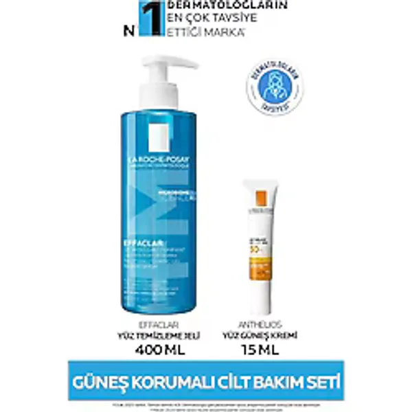 La Roche Posay Güneş Korumalı Cilt Bakım Seti : Effaclar Yüz Temizleme Jeli 400ml & Anthelios Yüz Güneş Kremi 15ml