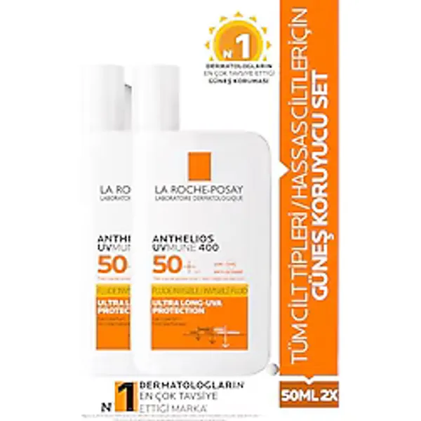 La Roche Posay Tüm Cilt Tipleri İçin Uygun Yüz Cilt Bakım Seti: Antehlios Uvmune Fluid Güneş Kremi SPF50+ 50ML X2 103855-2-4