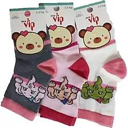 Lababy Renkli Desenli Kız Bebek Soket Çorap 6 lı Paket