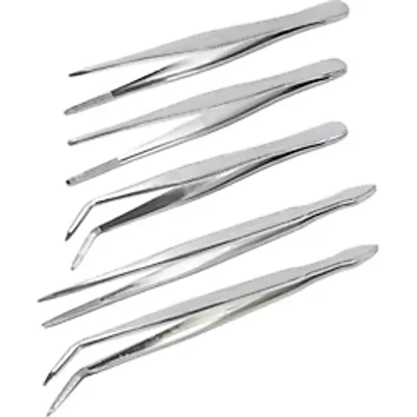 Labolist Penset 5'li Takım Set 13 - 16 cm Nikel Kaplama