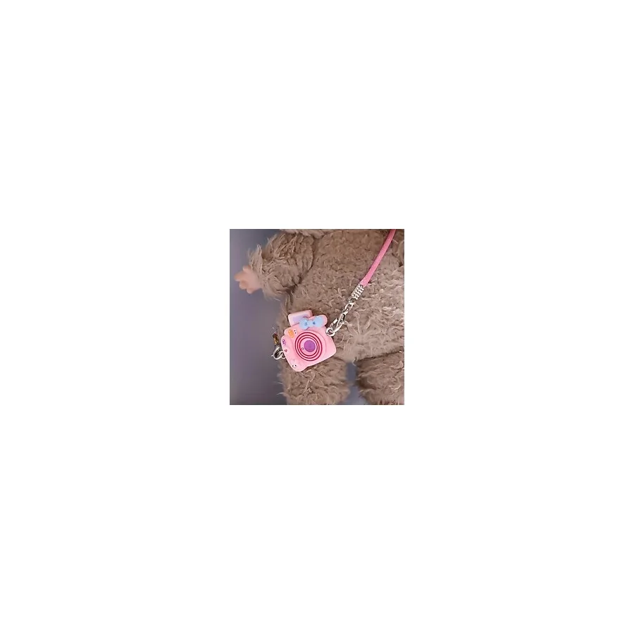 Labubu Aksesuar Boyun- Kol Askısı (Fotograf Makinası Görünümlü) - Pembe