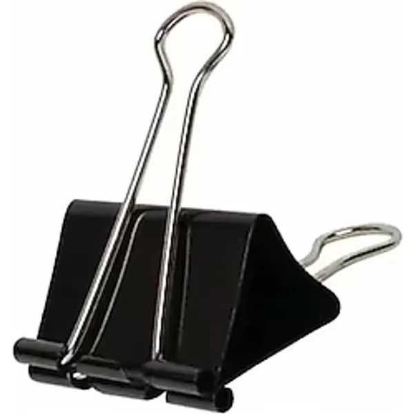 Lacco 816 35 Mm. Orta Boy Metal Çelik Siyah Kağıt Kıskacı Ataş Evrak Mandalı - 12 Adetlik Paket - Standart - Çok Renkli - Otomatik
