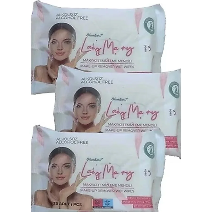 Lady Mary 25'li 3 Adet Makyaj Temizleme Mendili