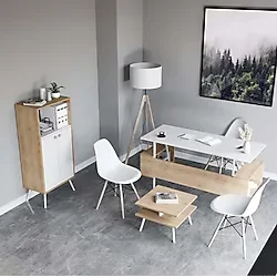 lagomood İrony Rasha Ofis Takımı Beyaz Meşe