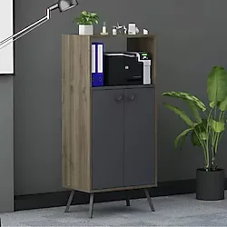 lagomood Rasha Ofis Dolabı Antrasit Ceviz