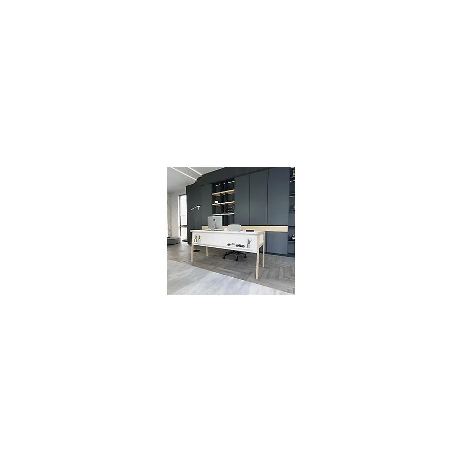 Lagomood Zenith Ofis Masası 150CM Beyaz Meşe