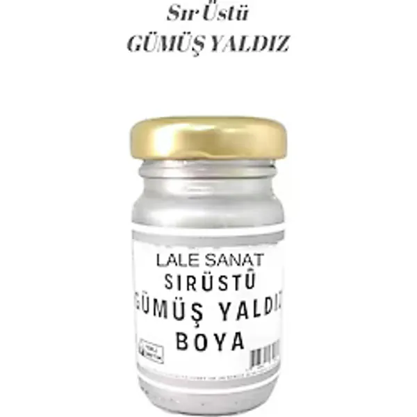 Lale Sanat Sır Üstü Gümüş Yaldız Boya 50 gr Mat Özellikli Çini-Seramik-Cam-Porselen Uygulama
