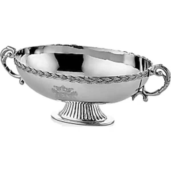 Lamedore Halatlı Kulplu Dekoratif Küçük Kase 35X17X15 Cm Full Nickel
